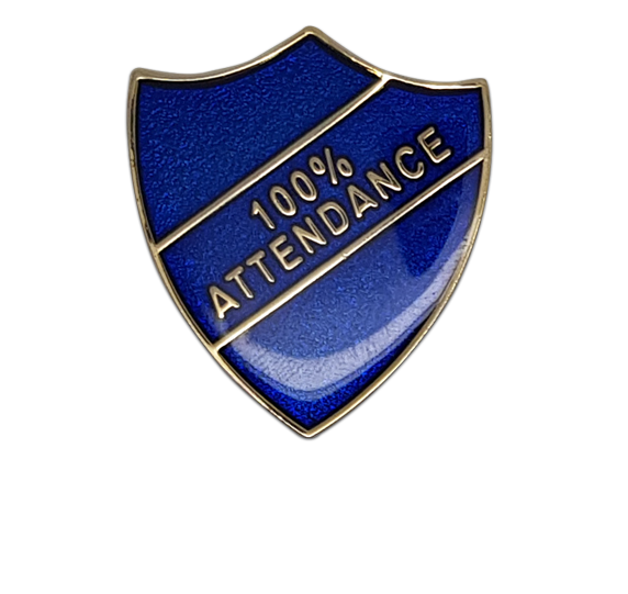 100% Attendance Shield Badge