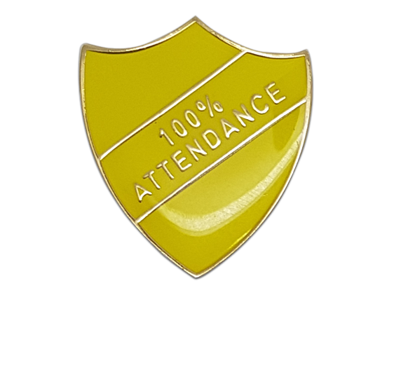 100% Attendance Shield Badge