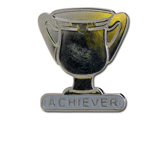 Achiever Trophies - Silver Trophy Badge