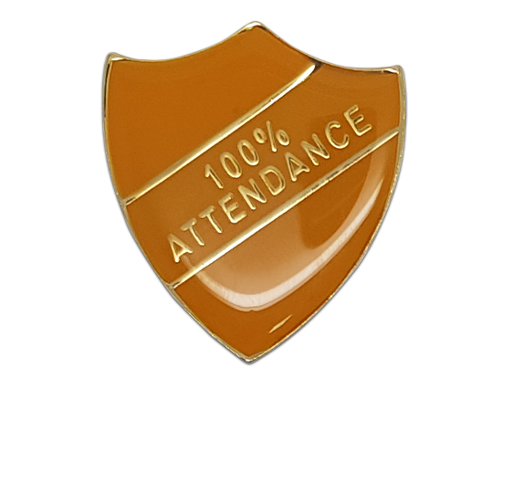 100% Attendance Shield Badge